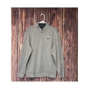 Under Armour Sweatshirt Mens L Gray ColdGear 1/4 Zip Pullover Athletic Warm